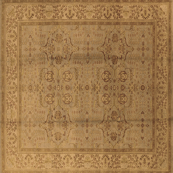 Square Machine Washable Oriental Brown Industrial Rug, wshurb3006brn
