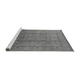 Sideview of Machine Washable Oriental Gray Industrial Rug, wshurb3006gry
