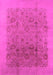 Machine Washable Oriental Pink Industrial Rug, wshurb3007pnk