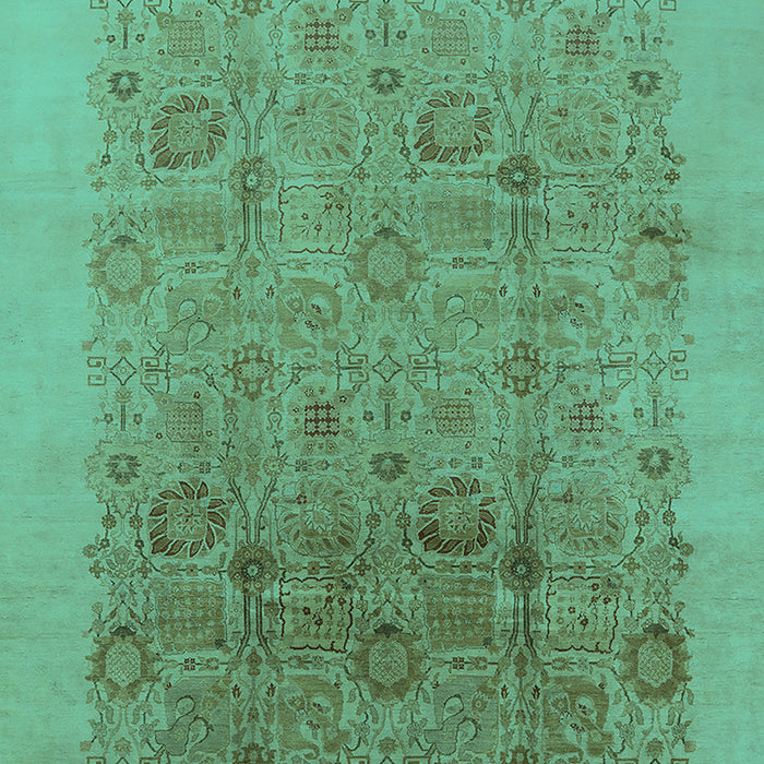 Machine Washable Oriental Turquoise Industrial Area Rugs, wshurb3007turq