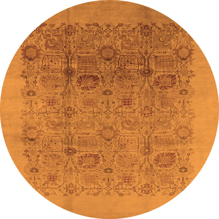 Round Oriental Orange Industrial Rug, urb3007org