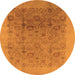 Round Oriental Orange Industrial Rug, urb3007org