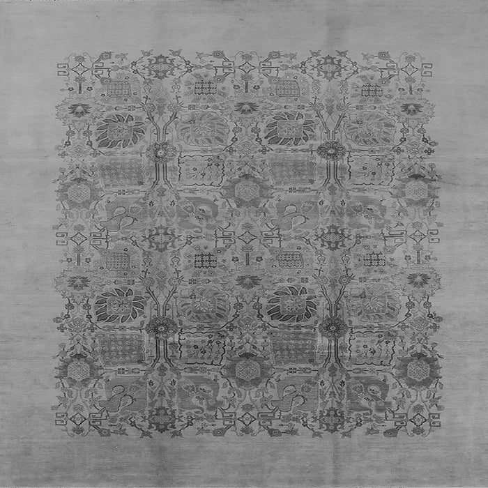 Square Machine Washable Oriental Gray Industrial Rug, wshurb3007gry