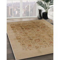 Mid-Century Modern Light Brown Oriental Rug, urb3007