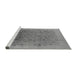 Sideview of Machine Washable Oriental Gray Industrial Rug, wshurb3007gry