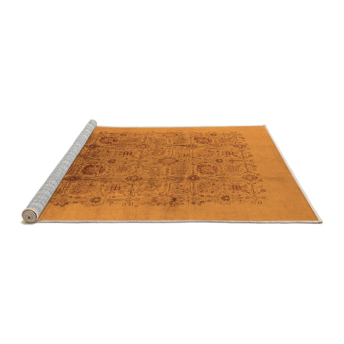 Sideview of Machine Washable Oriental Orange Industrial Area Rugs, wshurb3007org