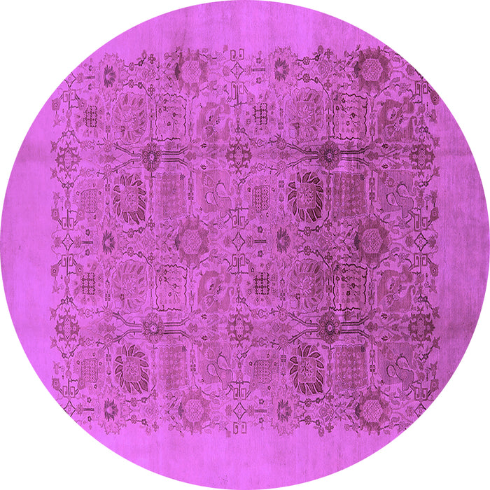 Round Oriental Purple Industrial Rug, urb3007pur