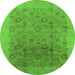 Round Oriental Green Industrial Rug, urb3007grn