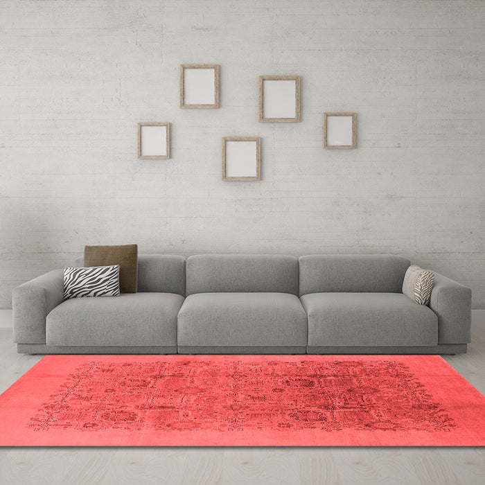 Industrial Red Washable Rugs