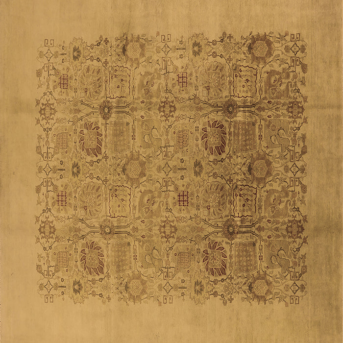 Square Machine Washable Oriental Brown Industrial Rug, wshurb3007brn