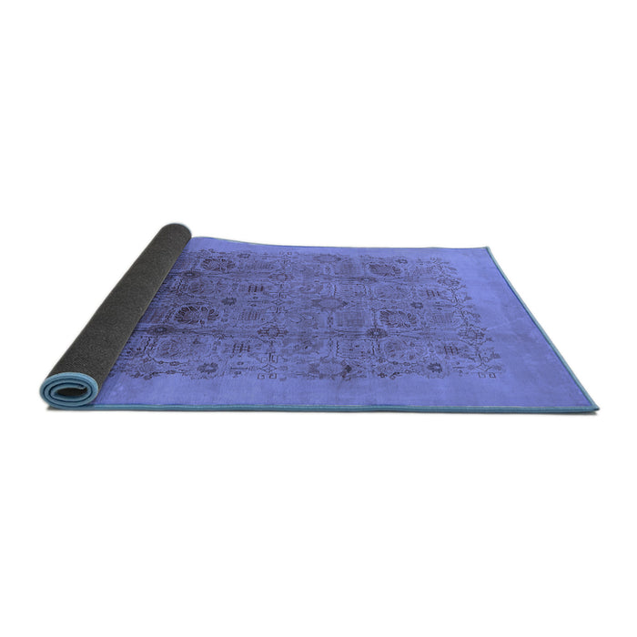 Sideview of Oriental Blue Industrial Rug, urb3007blu
