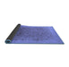 Sideview of Oriental Blue Industrial Rug, urb3007blu