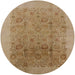 Round Mid-Century Modern Light Brown Oriental Rug, urb3007