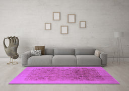 Machine Washable Oriental Purple Industrial Area Rugs in a Living Room, wshurb3007pur
