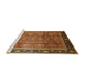 Sideview of Machine Washable Industrial Modern Tomato Red Rug, wshurb3008