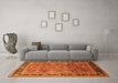 Machine Washable Oriental Orange Industrial Area Rugs in a Living Room, wshurb3008org