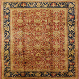 Square Mid-Century Modern Red Oriental Rug, urb3008