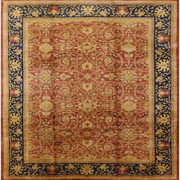 Square Mid-Century Modern Red Oriental Rug, urb3008