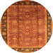 Round Oriental Orange Industrial Rug, urb3008org