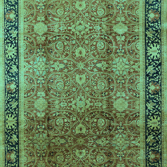 Machine Washable Oriental Turquoise Industrial Area Rugs, wshurb3008turq