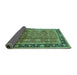 Sideview of Oriental Turquoise Industrial Rug, urb3008turq