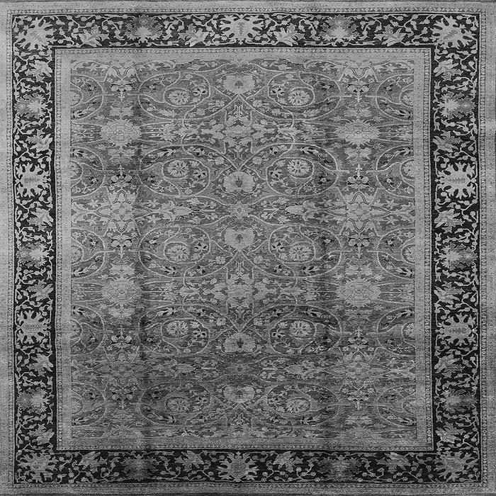 Square Machine Washable Oriental Gray Industrial Rug, wshurb3008gry