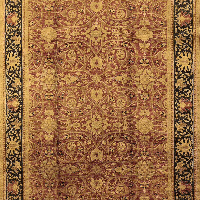 Machine Washable Oriental Brown Industrial Rug, wshurb3008brn