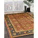 Mid-Century Modern Red Oriental Rug in Family Room, urb3008