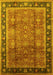 Machine Washable Oriental Yellow Industrial Rug, wshurb3008yw