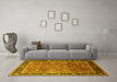 Machine Washable Oriental Yellow Industrial Rug in a Living Room, wshurb3008yw