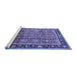 Sideview of Machine Washable Oriental Blue Industrial Rug, wshurb3008blu