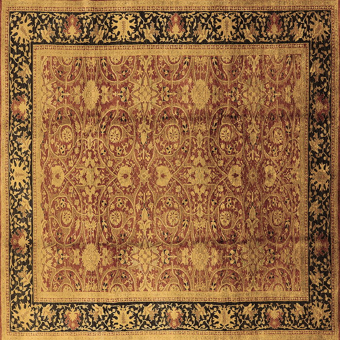 Square Oriental Brown Industrial Rug, urb3008brn