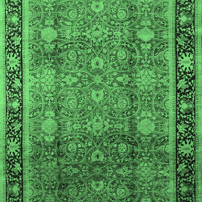 Machine Washable Oriental Emerald Green Industrial Area Rugs, wshurb3008emgrn