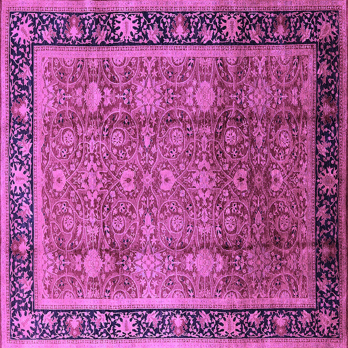 Square Machine Washable Oriental Purple Industrial Area Rugs, wshurb3008pur