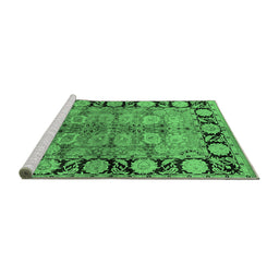 Sideview of Machine Washable Oriental Emerald Green Industrial Area Rugs, wshurb3009emgrn