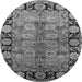 Round Oriental Gray Industrial Rug, urb3009gry