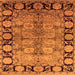 Square Oriental Orange Industrial Rug, urb3009org