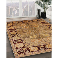 Mid-Century Modern Orange Oriental Rug, urb3009