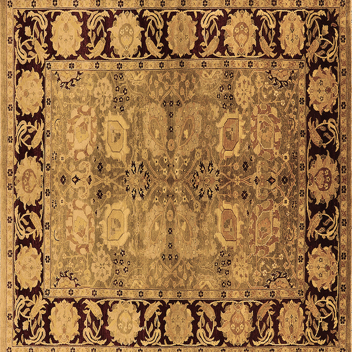 Square Machine Washable Oriental Brown Industrial Rug, wshurb3009brn