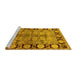 Sideview of Machine Washable Oriental Yellow Industrial Rug, wshurb3009yw