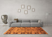 Machine Washable Oriental Orange Industrial Area Rugs in a Living Room, wshurb3009org