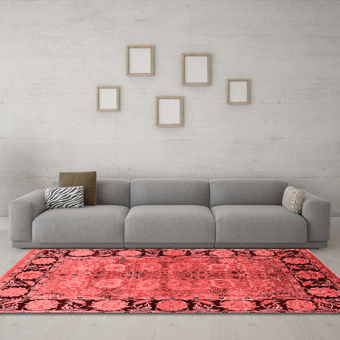 Industrial Red Washable Rugs