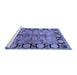 Sideview of Machine Washable Oriental Blue Industrial Rug, wshurb3009blu