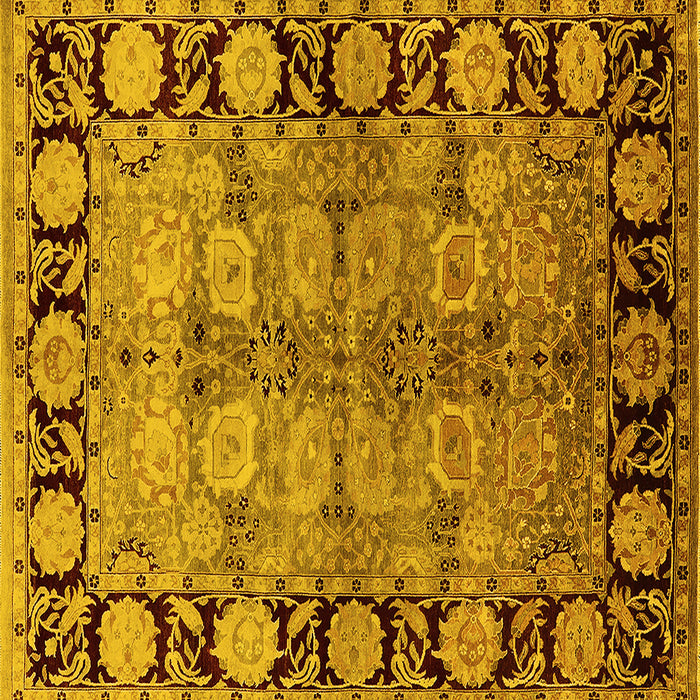 Square Oriental Yellow Industrial Rug, urb3009yw