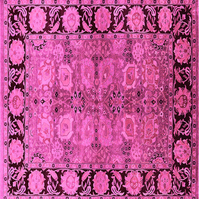 Square Machine Washable Oriental Pink Industrial Rug, wshurb3009pnk