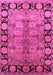 Machine Washable Oriental Pink Industrial Rug, wshurb3009pnk
