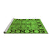 Sideview of Machine Washable Oriental Green Industrial Area Rugs, wshurb3009grn