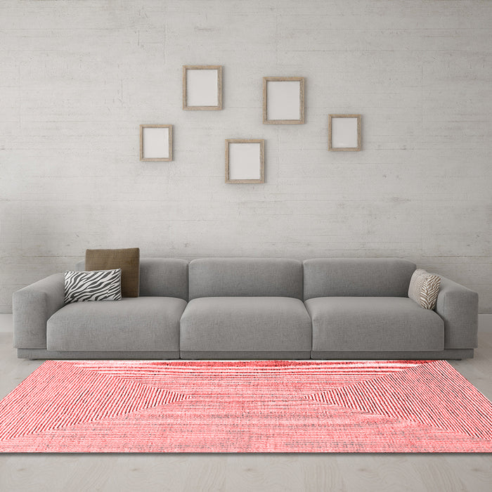 Industrial Red Washable Rugs