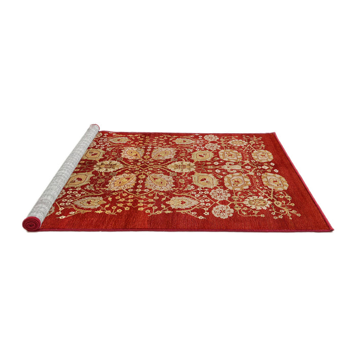 Sideview of Machine Washable Industrial Modern Red Rug, wshurb3010