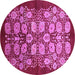 Round Oriental Purple Industrial Rug, urb3010pur